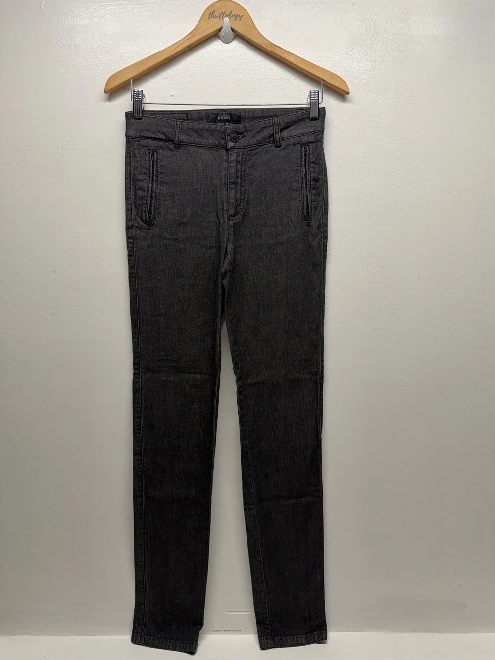 Gucci Jeans Cotton Denim Pants Skinny Mid Rise Tom Ford Era Black IT 42 US 6